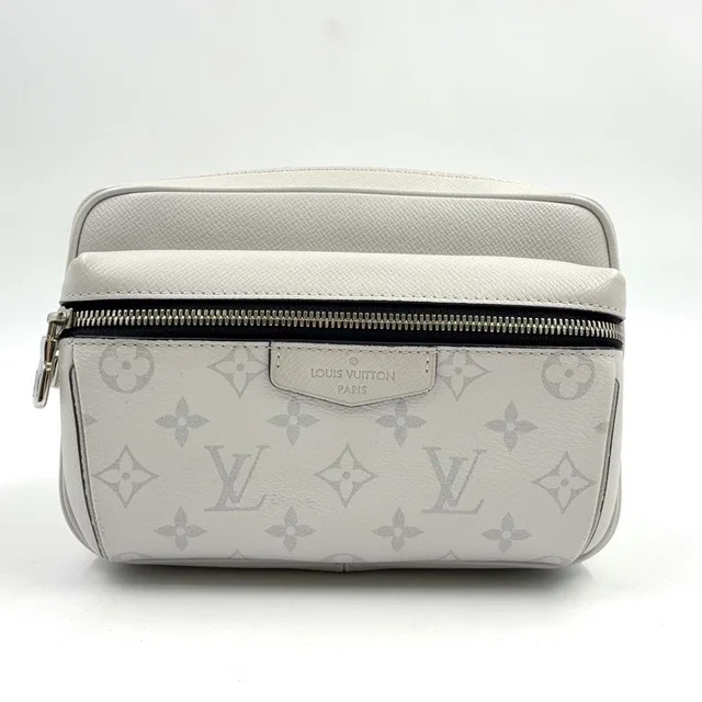 Louis Vuitton Bum Bag Outdoor Taigarama Leather Black Light Gray Silver in Black Leather from The Reluxe