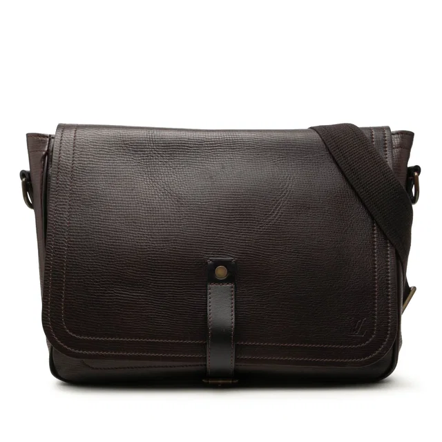 Brown Louis Vuitton Utah Omaha Crossbody Bag in Brown Leather from Designer Revival