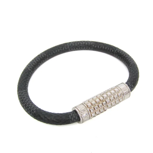 Louis Vuitton Damier Graphite Bracelet Digit M6626 Damier Graphite,Metal Bangle Silver,Damier Graphite in Damier Graphite/Silver Damier Graphite, Metal from Elady