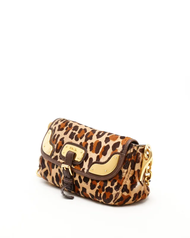 Prada Leopard Fur Chain Hobo Bag in Leather from A Retro Tale, photo 2 of 10