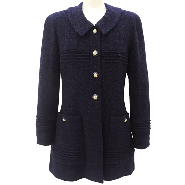 Chanel CC Mark Button Jacket #38 Navy in Navy from VINTAGE QOO TOKYO