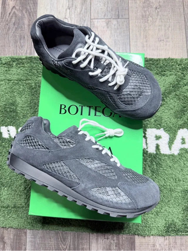 Bottega Veneta Men's Gray Suede And Mesh Sneakers in gray Suede from Poshmark