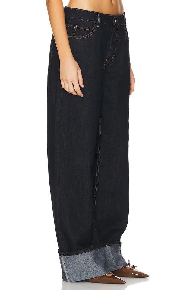 LIONESS Top Model Cuffed Jeans in Dark Denim, photo 2 of 6 from REVOLVE (Canada)