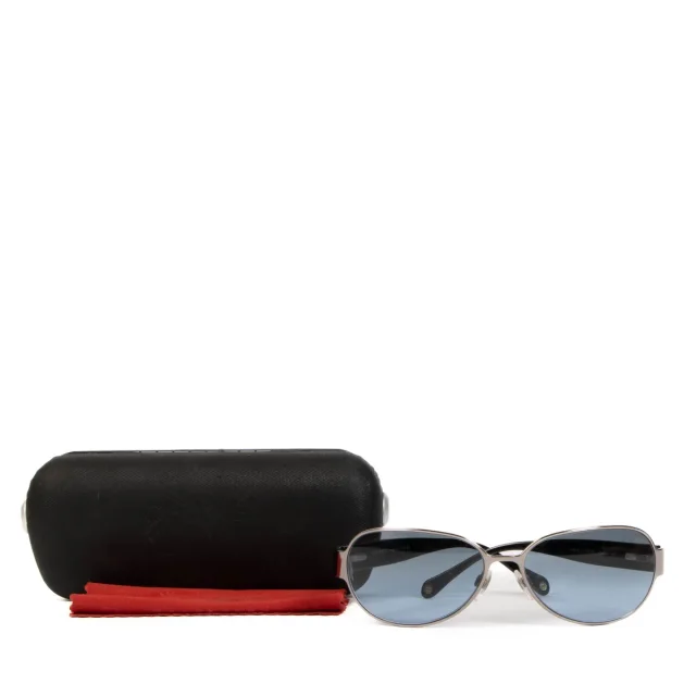 Chanel Silver and Blue 4102 Sunglasses in Blue from Labellov, photo 3 of 3