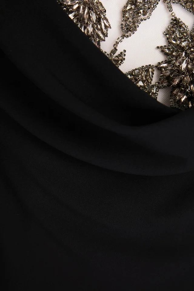 Oscar de la Renta Embellished Tulle-Trimmed Silk-Blend Top in Black, photo 4 of 4 from THE OUTNET