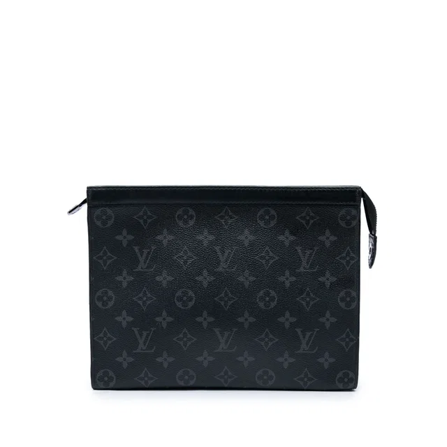 Black Louis Vuitton Monogram Eclipse Pochette Voyage MM Clutch Bag in Black Canvas from Designer Revival