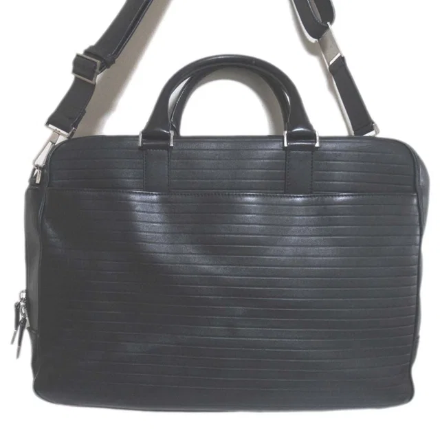 Dior Homme Leather Briefcase Business With PC Pocket Black in Black Leather from The Reluxe