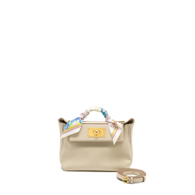 Hermès Mini 24/ 2424-21 Bag Evercolor/ Swift Beton GHW Stamp B in Swift leather from EMIER