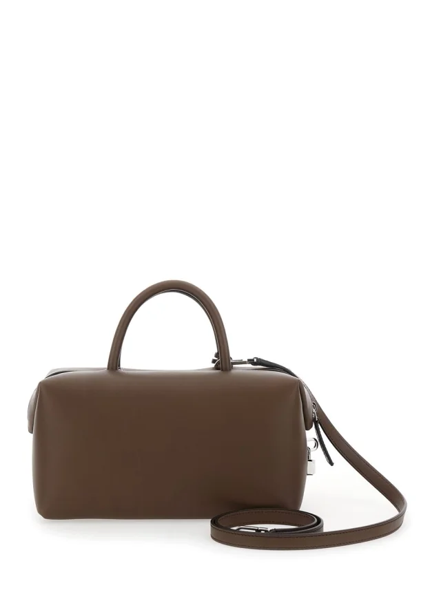 Max mara 'Holdall Media' Brown Handbag with Adjustable and Removable Shoulder Strap and Logo Lettering on the Front in Leather Woman in Brown 100% Lamb, photo 6 of 7 from Gaudenzi Boutique