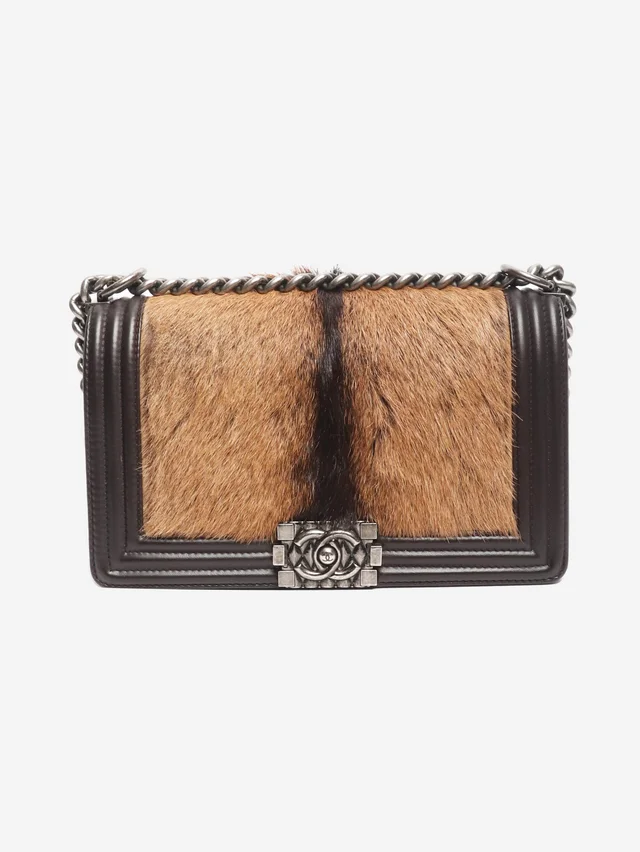 Chanel Brown 2013 lambskin and pony hair Boy bag in Brown Lambskin from Sign of the Times