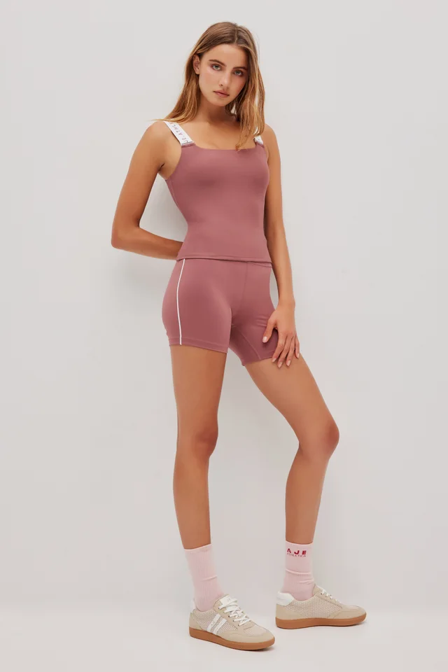 Athletica Piping Mid Length Bike Short 601 in Pink from Aje, photo 1 of 1