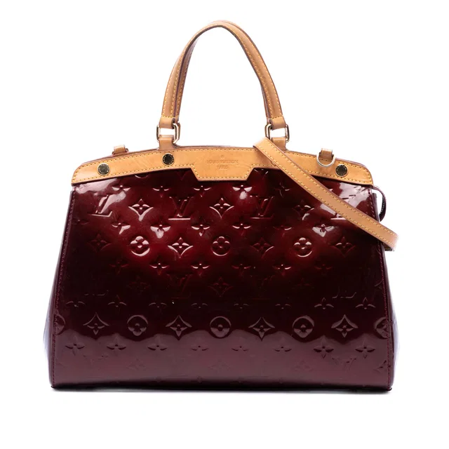 Red Louis Vuitton Monogram Vernis Brea MM Satchel in Red Leather from Designer Revival