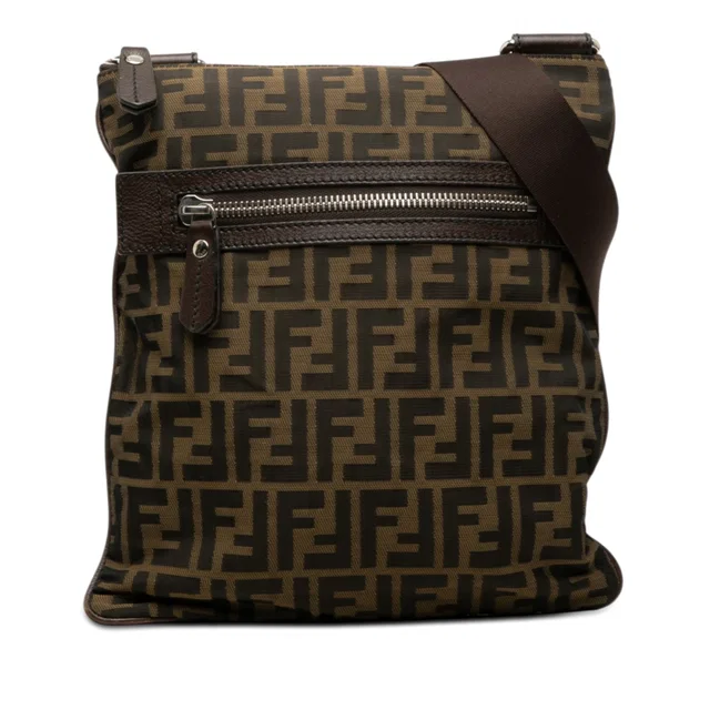Brown Fendi Zucca Canvas Crossbody in Brown Canvas from Designer Revival