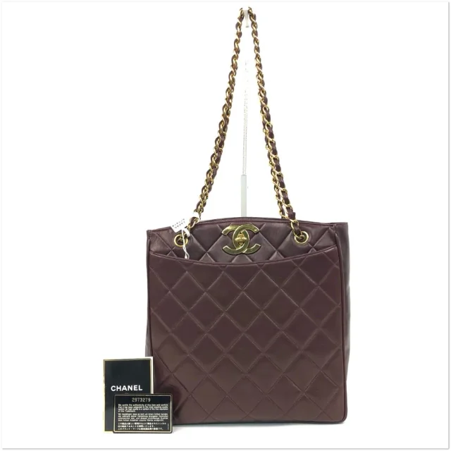 Chanel Quilted Lambskin Medallion Tote Bag in Burgundy Lambskin from Luxury Promise, photo 1 of 1