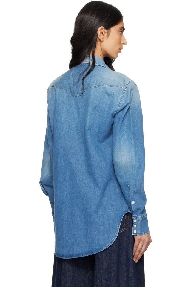 6397 Blue Western Denim Shirt, photo 3 of 4 from SSENSE