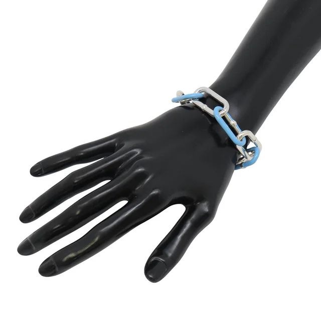 Bottega Veneta Chain Bracelet Size S Light Blue SV925 Light BlueEnamel in Blue from GALLERY RARE, photo 3 of 3
