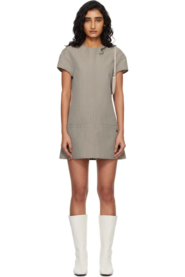 Courrèges Gray Heritage Houndstooth Minidress, image 1 of 1 from SSENSE
