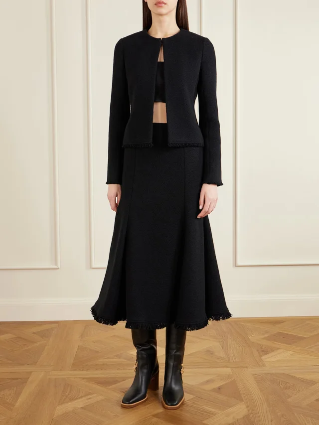 GABRIELA HEARST Normand frayed wool and cashmere-blend jacket in Black, photo 2 of 2 from NET-A-PORTER (Canada)