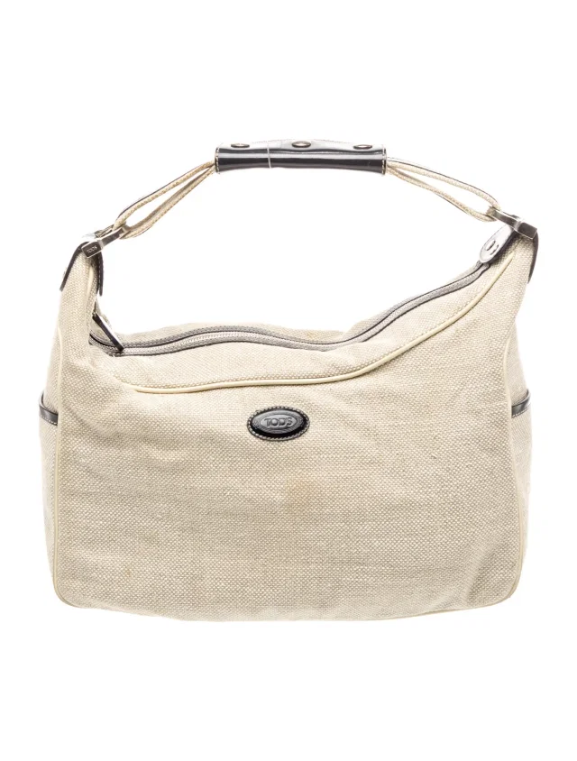 Tod's Canvas Shoulder Bag in red Canvas from The RealReal