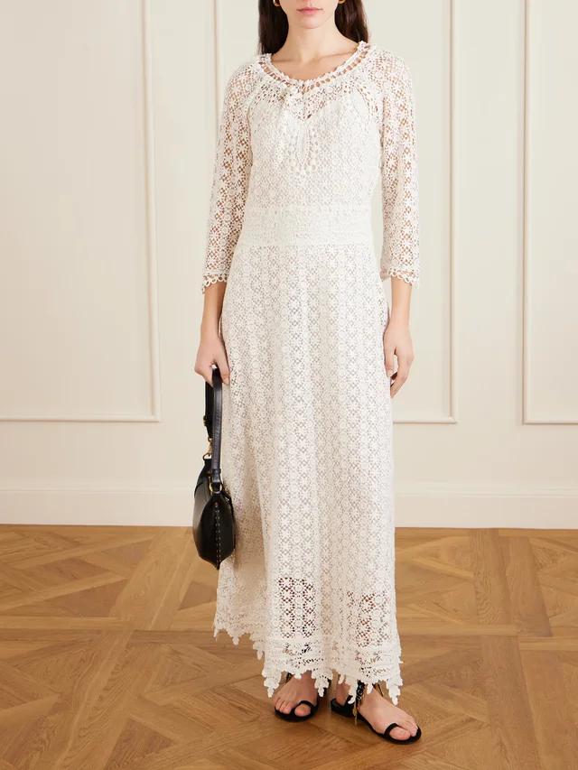 ISABEL MARANT Hayra cotton-guipure lace maxi dress in White, photo 2 of 2 from NET-A-PORTER (Canada)