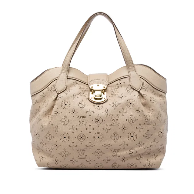 Beige Louis Vuitton Monogram Mahina Cirrus PM Handbag in Beige Leather from Designer Revival