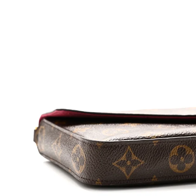 Louis Vuitton Monogram Pochette Felicie Chain Wallet Fuchsia in Pink Coated canvas from FASHIONPHILE, photo 9 of 10