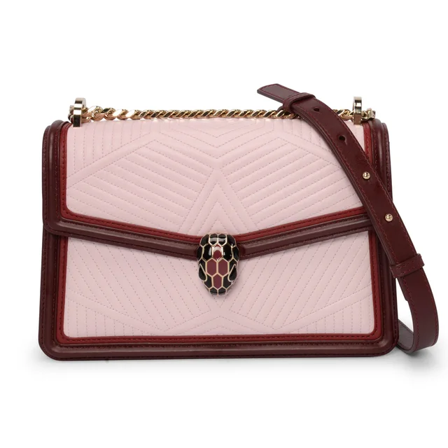 Bvlgari Nappa Diamond Blast Serpenti Forever Shoulder Bag in Tri-Colour Nappa leather from Blue Spinach