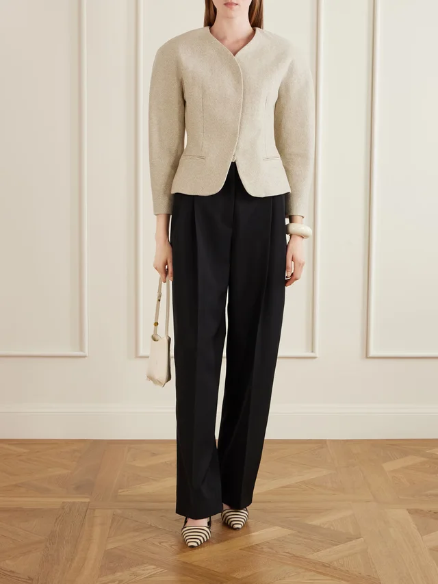 JACQUEMUS La Petite Veste Ovalo cotton and linen-blend blazer in White, photo 2 of 2 from NET-A-PORTER (Canada)