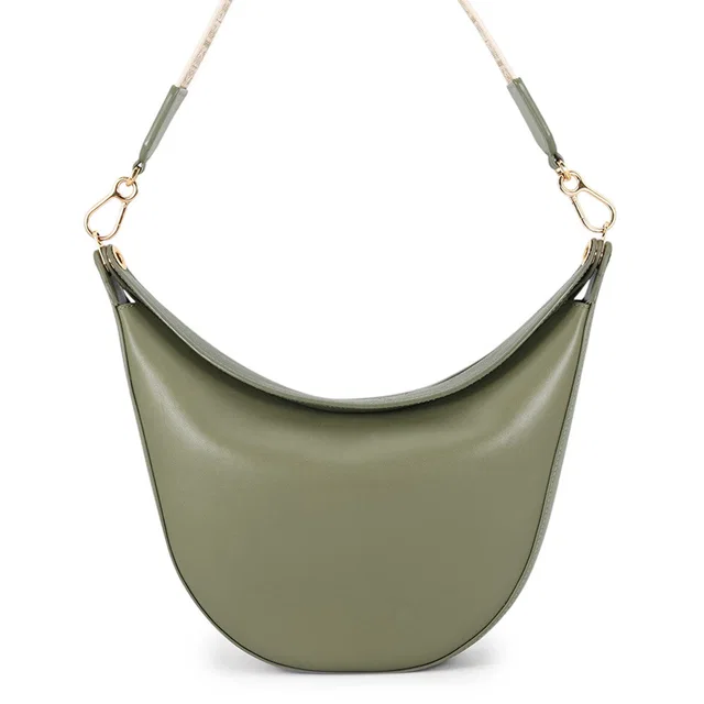 Loewe Luna Shoulder Bag Khaki Leather in Green Leather from GALLERY RARE