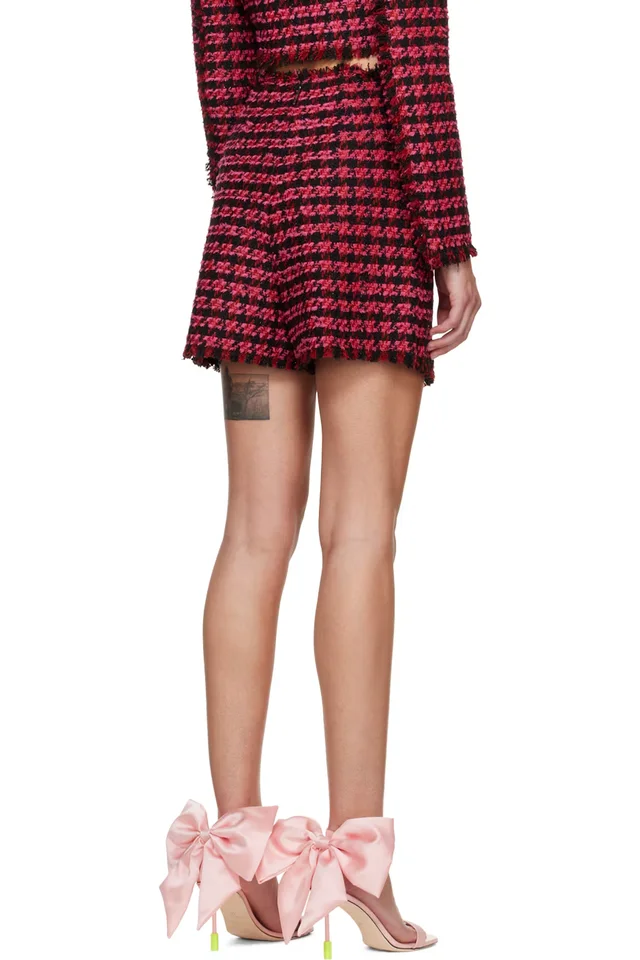 MSGM Pink Frayed Skort, photo 3 of 4 from SSENSE