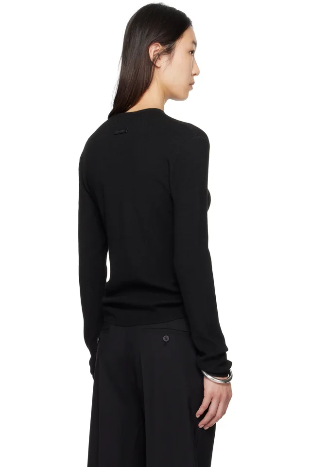 Fear of God ESSENTIALS Black Soft Rib Long Sleeve T-shirt, photo 3 of 4 from SSENSE