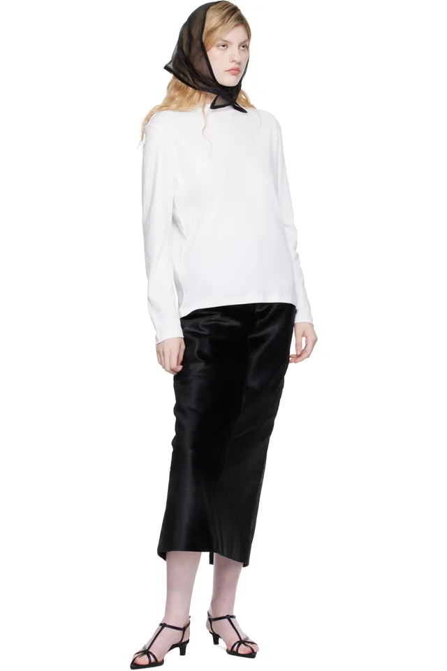 Lanvin Black Silk Organza Triangle Scarf, photo 3 of 3 from SSENSE