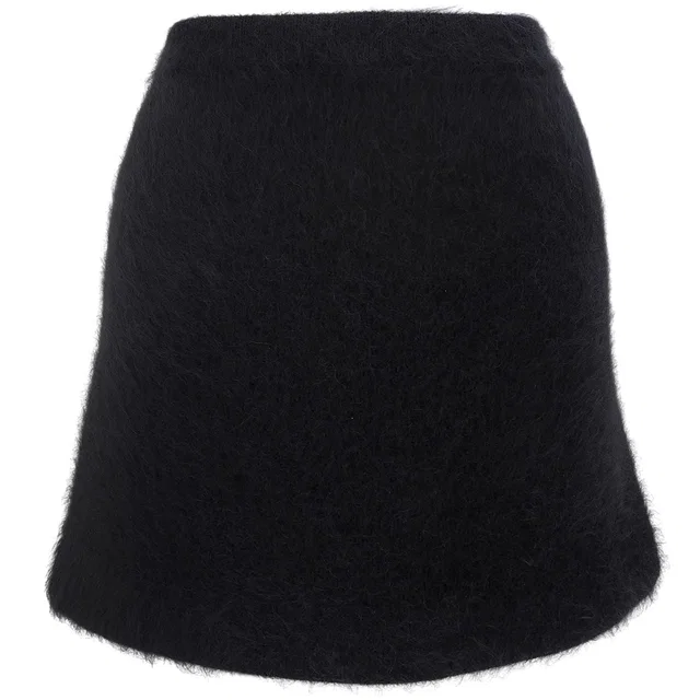 Louis Vuitton Mohair Mini Skirt #M Black in Black Silk from VINTAGE QOO TOKYO