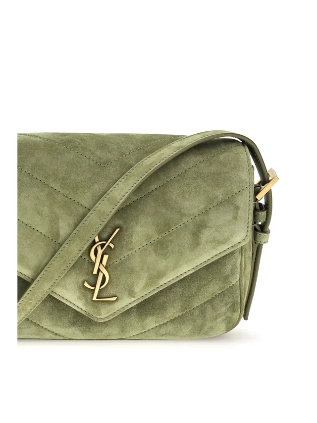 Saint Laurent Loulou Shoulder Bag — Green Suede in Green Suede from HEWI