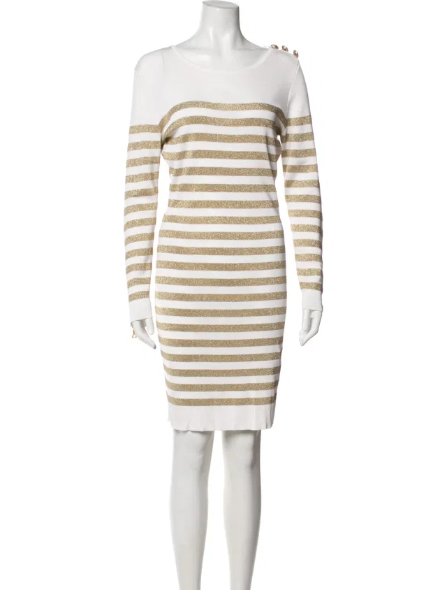 Balmain Striped Knee-Length Dress from The RealReal