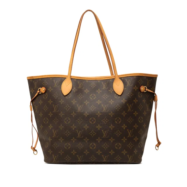 Brown Louis Vuitton Monogram Neverfull MM Tote Bag in Brown Coated canvas from Designer Revival
