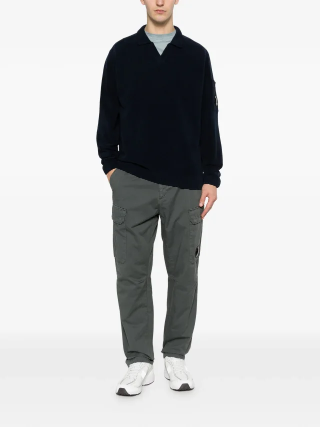 C.P. Company cotton chenille polo lens sweater, photo 2 of 2 from FARFETCH