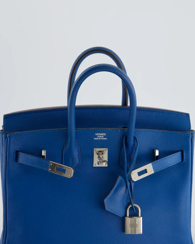 Hermès Birkin 25 Retourne Bag in Blue Epsom leather from Sellier, photo 19 of 26