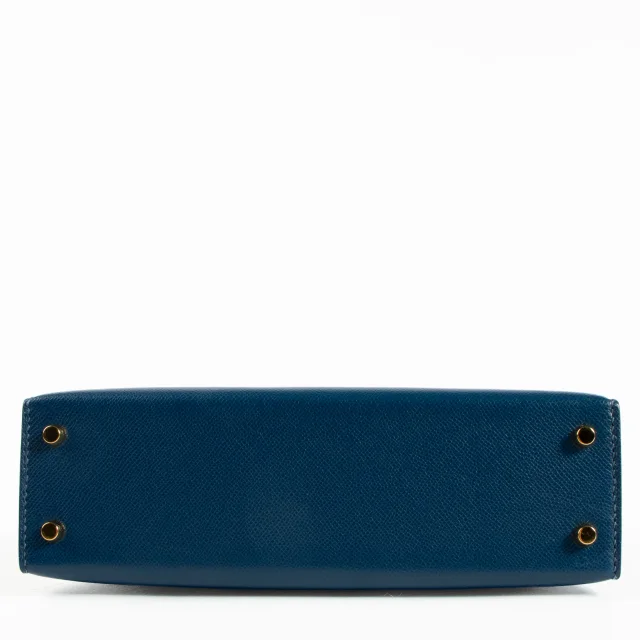 Hermès Kelly Mini II Deep Blue Madame GHW in Blue Leather from Labellov, photo 5 of 17