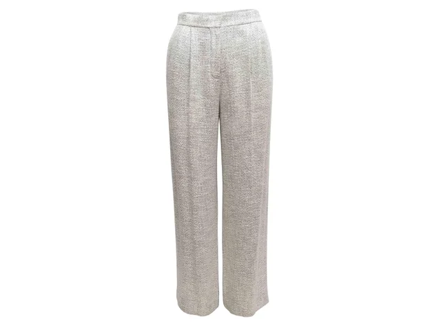 Light Grey The Row Straight-Leg Pleated Trousers Size US 0 in Grey from Designer Revival, photo 1 of 1
