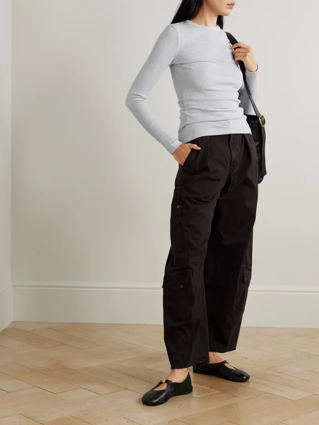 CITIZENS OF HUMANITY Bina ribbed jersey top in Grey, photo 2 of 2 from NET-A-PORTER (Canada)