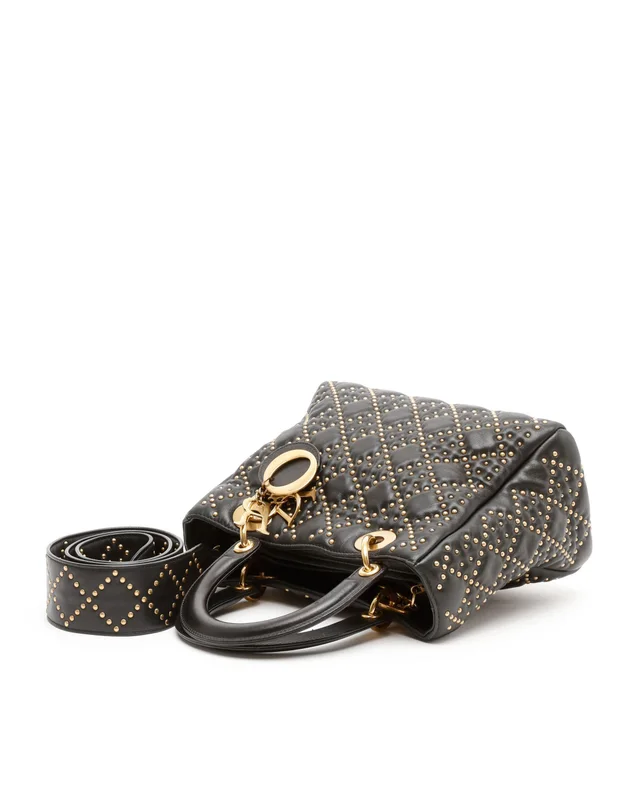 Cannage Studded Medium Lady Dior Bag in Suede from A Retro Tale, photo 4 of 7