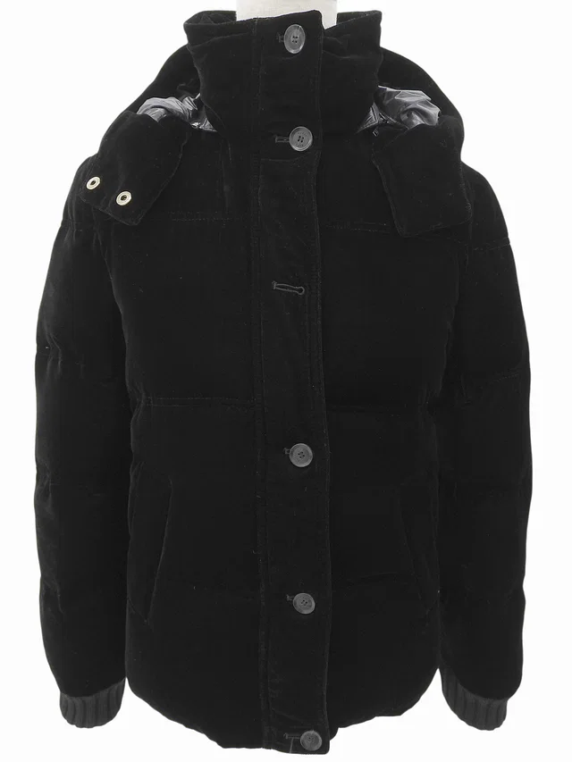 Gucci Velour Logo Button-Down Jacket Black in Black from VINTAGE QOO TOKYO