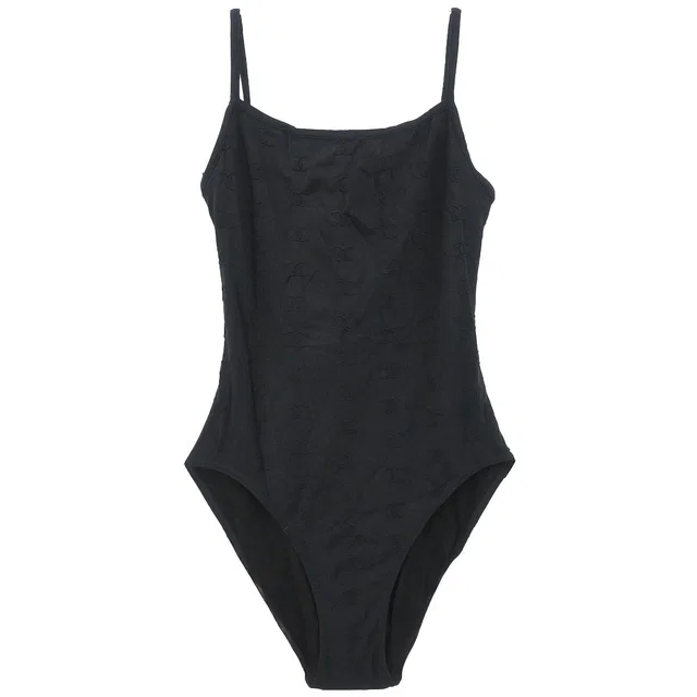 Chanel 1997 Swimwear Swimsuit Black #38 in Black Nylon from AMORE Vintage Tokyo