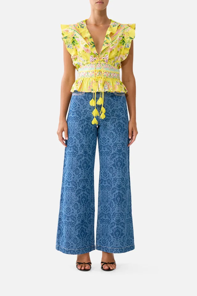 Camilla eBoutique TIE FRONT TOP WITH RUFFLES LADY LIMONADA from CAMILLA, photo 1 of 1