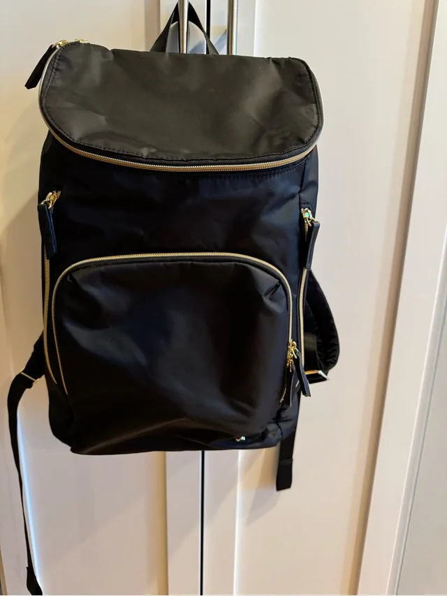 Samsonite Black Backpack With Gold Hardware - Excellent Condition in black|gold Nylon from Poshmark
