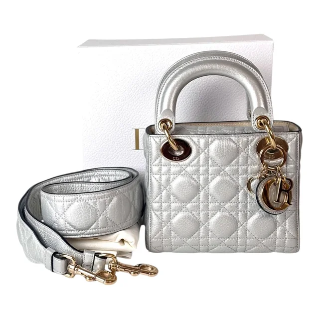 Lady Dior Mini Silver Bag - Full Set from Luxury Promise