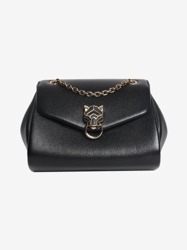 Black Panthère Graphique de Cartier chain bag in Black Leather from Sign of the Times