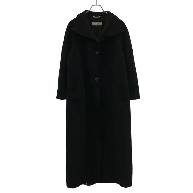 Max Mara High Neck Wool Coat Black 40 in Black Wool from The Reluxe