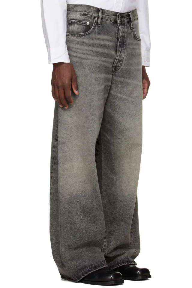 Sunflower Gray Super Wide Twist Jeans, photo 2 of 4 from SSENSE